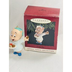 Vintage Hallmark Keepsake Handcraft Ornament Porky Pig Looney Tunes Collection
